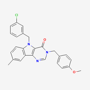 5-(3-chlorobenzyl)-3-(4-methoxybenzyl)-8-methyl-3H-pyrimido[5,4-b]indol-4(5H)-one