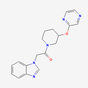 2-(1H-benzo[d]imidazol-1-yl)-1-(3-(pyrazin-2-yloxy)piperidin-1-yl)ethanone