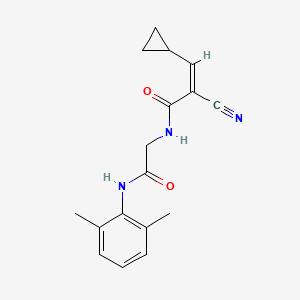(Z)-2-Cyano-3-cyclopropyl-N-[2-(2,6-dimethylanilino)-2-oxoethyl]prop-2-enamide