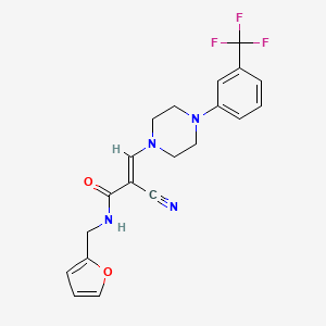 (E)-2-cyano-N-(furan-2-ylmethyl)-3-(4-(3-(trifluoromethyl)phenyl)piperazin-1-yl)acrylamide