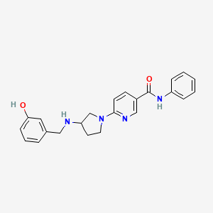 6-{3-[(3-hydroxybenzyl)amino]-1-pyrrolidinyl}-N~3~-phenylnicotinamide