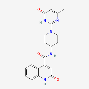 2-hydroxy-N-(1-(4-methyl-6-oxo-1,6-dihydropyrimidin-2-yl)piperidin-4-yl)quinoline-4-carboxamide