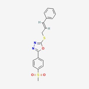 2-(Cinnamylthio)-5-(4-(methylsulfonyl)phenyl)-1,3,4-oxadiazole
