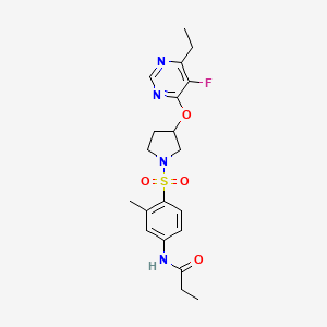 N-(4-((3-((6-ethyl-5-fluoropyrimidin-4-yl)oxy)pyrrolidin-1-yl)sulfonyl)-3-methylphenyl)propionamide