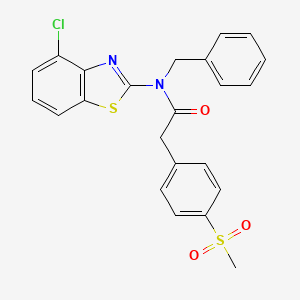 molecular formula C23H19ClN2O3S2 B2503989 N-benzyl-N-(4-chloro-1,3-benzothiazol-2-yl)-2-(4-methanesulfonylphenyl)acetamide CAS No. 941971-93-3