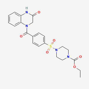 Ethyl 4-((4-(3-oxo-1,2,3,4-tetrahydroquinoxaline-1-carbonyl)phenyl)sulfonyl)piperazine-1-carboxylate