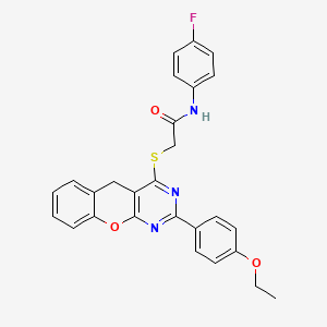 2-((2-(4-ethoxyphenyl)-5H-chromeno[2,3-d]pyrimidin-4-yl)thio)-N-(4-fluorophenyl)acetamide