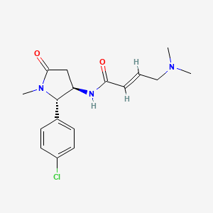 (E)-N-[(2S,3R)-2-(4-Chlorophenyl)-1-methyl-5-oxopyrrolidin-3-yl]-4-(dimethylamino)but-2-enamide