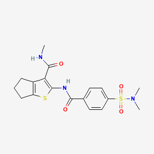 2-[[4-(dimethylsulfamoyl)benzoyl]amino]-N-methyl-5,6-dihydro-4H-cyclopenta[b]thiophene-3-carboxamide