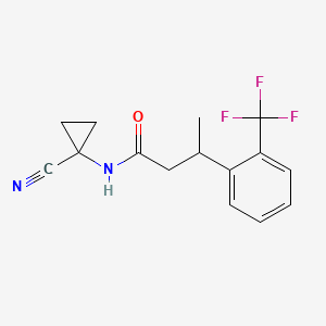 molecular formula C15H15F3N2O B2504015 N-(1-Cyanocyclopropyl)-3-[2-(trifluoromethyl)phenyl]butanamide CAS No. 1385330-68-6