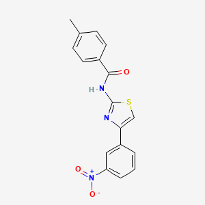molecular formula C17H13N3O3S B2504025 4-methyl-N-[4-(3-nitrophenyl)-1,3-thiazol-2-yl]benzamide CAS No. 307533-45-5