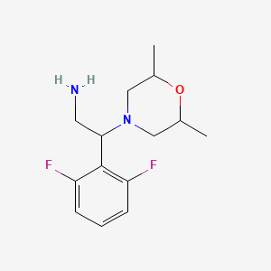 molecular formula C14H20F2N2O B2504038 2-(2,6-Difluorophenyl)-2-(2,6-dimethylmorpholin-4-yl)ethan-1-amine CAS No. 1052562-21-6