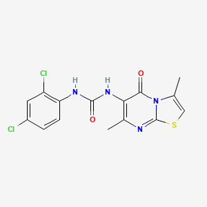molecular formula C15H12Cl2N4O2S B2504041 1-(2,4-dichlorophenyl)-3-(3,7-dimethyl-5-oxo-5H-thiazolo[3,2-a]pyrimidin-6-yl)urea CAS No. 1021051-73-9