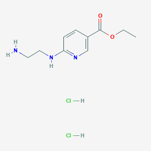 molecular formula C10H17Cl2N3O2 B2504060 Ethyl 6-[(2-aminoethyl)amino]pyridine-3-carboxylate dihydrochloride CAS No. 2138571-93-2