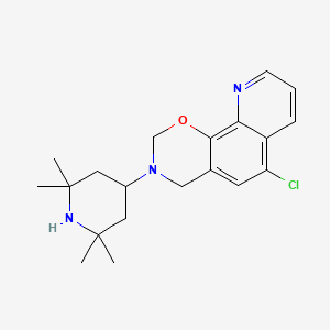 molecular formula C20H26ClN3O B2504094 6-chloro-3-(2,2,6,6-tetramethylpiperidin-4-yl)-3,4-dihydro-2H-[1,3]oxazino[5,6-h]quinoline 
