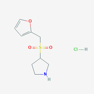 molecular formula C9H14ClNO3S B2504103 3-((Furan-2-ylmethyl)sulfonyl)pyrrolidine hydrochloride CAS No. 2034157-28-1