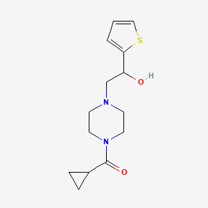 Cyclopropyl(4-(2-hydroxy-2-(thiophen-2-yl)ethyl)piperazin-1-yl)methanone