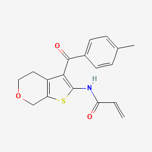 molecular formula C18H17NO3S B2504153 N-[3-(4-methylbenzoyl)-4H,5H,7H-thieno[2,3-c]pyran-2-yl]prop-2-enamide CAS No. 2305561-39-9