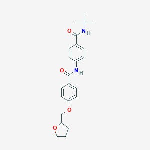 molecular formula C23H28N2O4 B250417 N-{4-[(tert-butylamino)carbonyl]phenyl}-4-(tetrahydro-2-furanylmethoxy)benzamide 