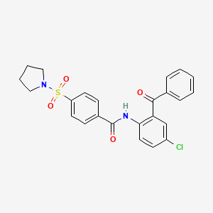 molecular formula C24H21ClN2O4S B2504186 N-(2-benzoyl-4-chlorophenyl)-4-(pyrrolidine-1-sulfonyl)benzamide CAS No. 313647-88-0