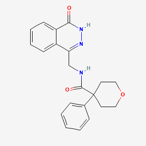molecular formula C21H21N3O3 B2504233 N-((4-oxo-3,4-dihydrophthalazin-1-yl)methyl)-4-phenyltetrahydro-2H-pyran-4-carboxamide CAS No. 1396877-59-0