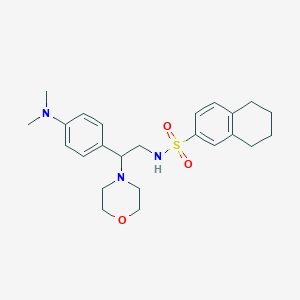 molecular formula C24H33N3O3S B2504252 N-{2-[4-(dimethylamino)phenyl]-2-(morpholin-4-yl)ethyl}-5,6,7,8-tetrahydronaphthalene-2-sulfonamide CAS No. 946316-75-2