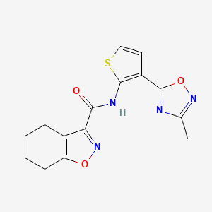molecular formula C15H14N4O3S B2504257 N-(3-(3-methyl-1,2,4-oxadiazol-5-yl)thiophen-2-yl)-4,5,6,7-tetrahydrobenzo[d]isoxazole-3-carboxamide CAS No. 2034327-19-8