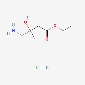 molecular formula C7H16ClNO3 B2504263 Ethyl 4-amino-3-hydroxy-3-methylbutanoate hydrochloride CAS No. 97374-83-9