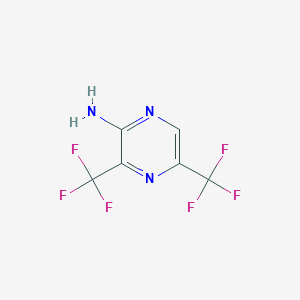 molecular formula C6H3F6N3 B2504268 3,5-Bis(trifluoromethyl)pyrazin-2-amine CAS No. 1823898-82-3