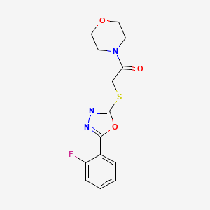 2-((5-(2-Fluorophenyl)-1,3,4-oxadiazol-2-yl)thio)-1-morpholinoethanone