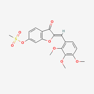 (2Z)-3-oxo-2-(2,3,4-trimethoxybenzylidene)-2,3-dihydro-1-benzofuran-6-yl methanesulfonate