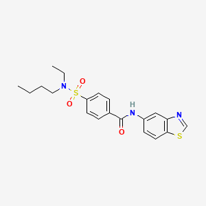 molecular formula C20H23N3O3S2 B2504294 N-(1,3-benzothiazol-5-yl)-4-[butyl(ethyl)sulfamoyl]benzamide CAS No. 922969-39-9