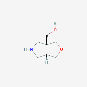 molecular formula C7H13NO2 B2504392 rac-[(3aR,6aS)-hexahydro-1H-furo[3,4-c]pyrrol-3a-yl]methanol CAS No. 2470278-91-0