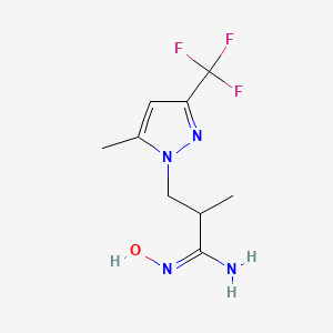 B2504411 (1E)-N'-hydroxy-2-methyl-3-[5-methyl-3-(trifluoromethyl)-1H-pyrazol-1-yl]propanimidamide CAS No. 1006352-70-0
