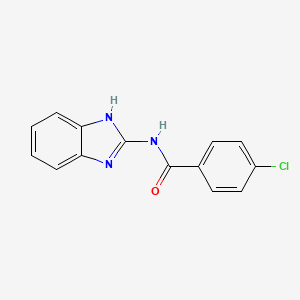 molecular formula C14H10ClN3O B2504442 N-(1H-benzimidazol-2-yl)-4-chlorobenzamide CAS No. 55842-42-7