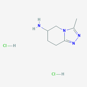 molecular formula C7H14Cl2N4 B2504445 3-methyl-5H,6H,7H,8H-[1,2,4]triazolo[4,3-a]pyridin-6-amine dihydrochloride CAS No. 2470437-25-1