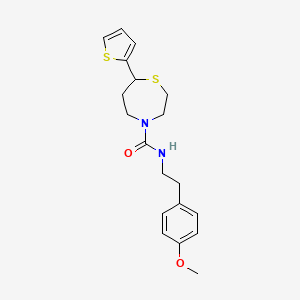 molecular formula C19H24N2O2S2 B2504446 N-(4-methoxyphenethyl)-7-(thiophen-2-yl)-1,4-thiazepane-4-carboxamide CAS No. 1705219-72-2