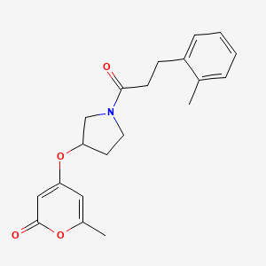 6-methyl-4-((1-(3-(o-tolyl)propanoyl)pyrrolidin-3-yl)oxy)-2H-pyran-2-one