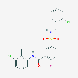 N-(3-chloro-2-methylphenyl)-5-(N-(2-chlorobenzyl)sulfamoyl)-2-fluorobenzamide