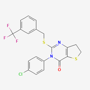 3-(4-chlorophenyl)-2-((3-(trifluoromethyl)benzyl)thio)-6,7-dihydrothieno[3,2-d]pyrimidin-4(3H)-one