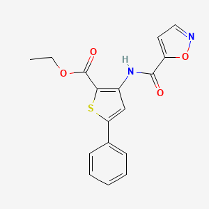 molecular formula C17H14N2O4S B2504485 ethyl 3-(1,2-oxazole-5-amido)-5-phenylthiophene-2-carboxylate CAS No. 919860-77-8