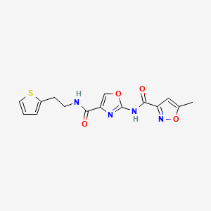 5-methyl-N-(4-((2-(thiophen-2-yl)ethyl)carbamoyl)oxazol-2-yl)isoxazole-3-carboxamide