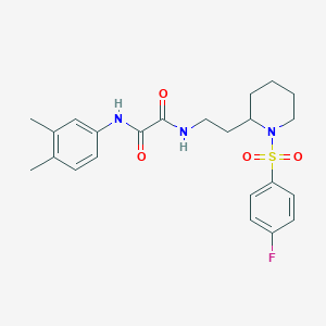 N1-(3,4-dimethylphenyl)-N2-(2-(1-((4-fluorophenyl)sulfonyl)piperidin-2-yl)ethyl)oxalamide