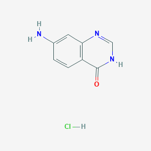 molecular formula C8H8ClN3O B2504502 7-Amino-3H-quinazolin-4-one;hydrochloride CAS No. 2305253-81-8
