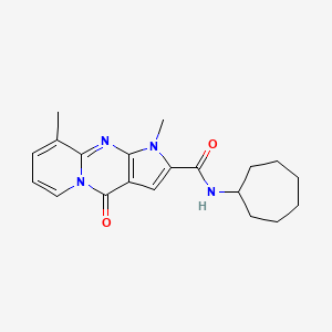 N-cycloheptyl-1,9-dimethyl-4-oxo-1,4-dihydropyrido[1,2-a]pyrrolo[2,3-d]pyrimidine-2-carboxamide