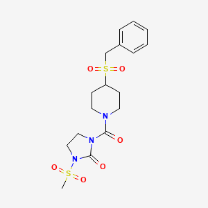 1-(4-(Benzylsulfonyl)piperidine-1-carbonyl)-3-(methylsulfonyl)imidazolidin-2-one