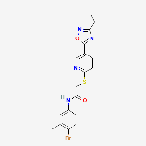 N-(4-bromo-3-methylphenyl)-2-((5-(3-ethyl-1,2,4-oxadiazol-5-yl)pyridin-2-yl)thio)acetamide
