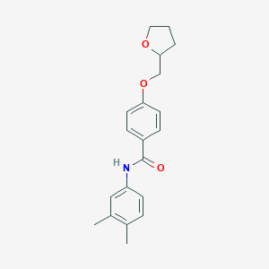 molecular formula C20H23NO3 B250451 N-(3,4-dimethylphenyl)-4-(tetrahydro-2-furanylmethoxy)benzamide 