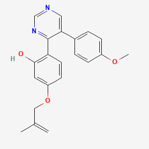 molecular formula C21H20N2O3 B2504576 2-(5-(4-Methoxyphenyl)pyrimidin-4-yl)-5-((2-methylallyl)oxy)phenol CAS No. 877780-62-6