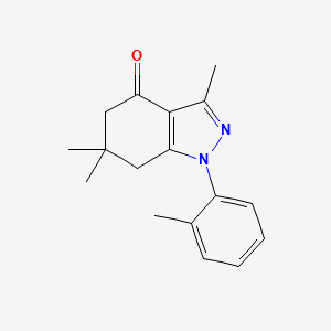 molecular formula C17H20N2O B2504580 3,6,6-Trimethyl-1-(2-methylphenyl)-1,5,6,7-tetrahydro-4H-indazol-4-one CAS No. 442643-10-9